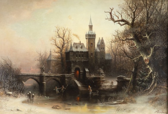 Auktion 160<br>GROSSE WINTERLANDSCHAFT MIT SCHLOSS