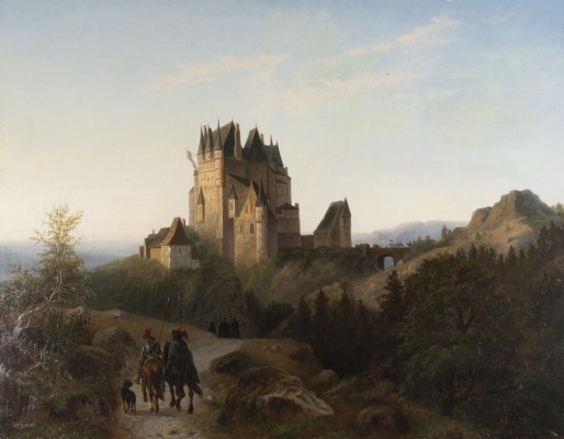 Auktion 160<br>ROMANTISCHE LANDSCHAFT MIT BURG, 1859