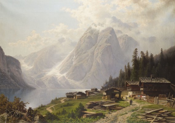 Auktion 160<br>DORF VOR ALPINER BERGLANDSCHAFT