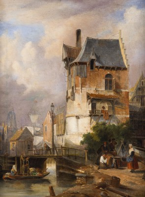 Auction 160<br>SOMMERLICHE STADTANSICHT MIT STAFFAGE, 1891