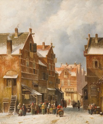 Auktion 160<br>MARKTTAG IN EINER VERSCHNEITEN STADT