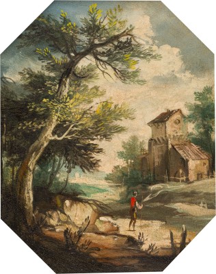 Auktion 160<br>ZWEI LANDSCHAFTEN IM STIL DES 18. JHS.