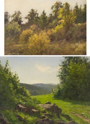 Auction 160<br>ZWEI LANDSCHAFTEN: SOMMER IN DER RHON, 1937 / HERBSTPARTIE