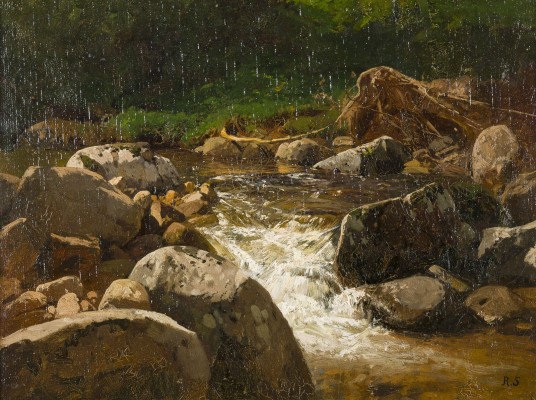 Auction 160<br>ÖLSTUDIE EINES WALDBACHS