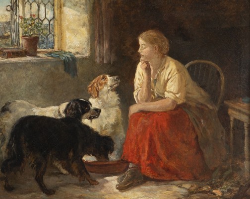 Auktion 160<br>FRAU MIT HUNDEN IM INTERIEUR
