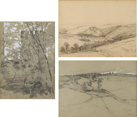 Auction 160<br>DREI ARBEITEN: WILDENBURG 29.9.97 / HINTERHAUSEN 25.8.97 / KASSELBURG 1.6.97