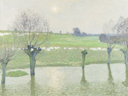 Auction 160<br>LANDSCHAFT MIT KOPFWEIDEN IM WASSER