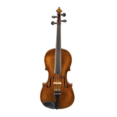 Auktion 160<br>VIOLINE MIT GESCHNITZTER PORTRAIT BÜSTE IM BODEN