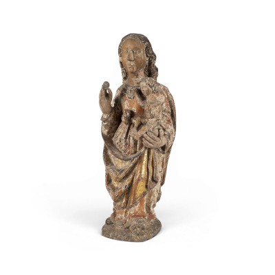 Auktion 160<br>SPÄTGOTISCHE MADONNA MIT CHRISTUSKIND