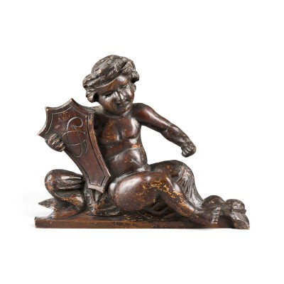 Picture SITZENDER PUTTO MIT WAPPEN