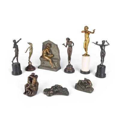 Picture KONVOLUT VON NEUN BRONZEFIGUREN: FRAUENAKTE UND EROTIKA