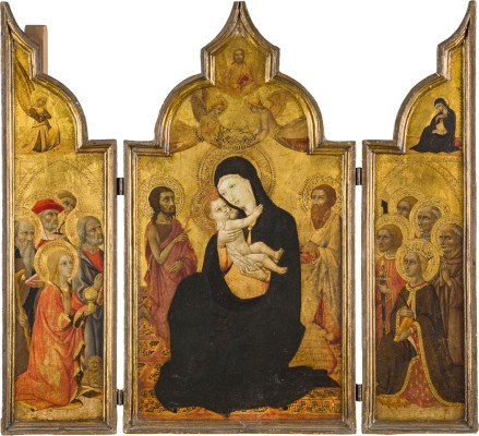Auktion 160<br>TRIPTYCHON MIT DER MADONNA DER DEMUT UND HEILIGE