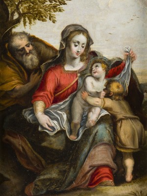 Auktion 160<br>DIE HEILIGE FAMILIE MIT DEM JOHANNESKNABEN