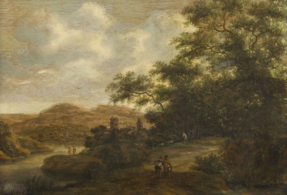 Auction 160<br>FLUSSLANDSCHAFT AM WALDESRAND MIT ANGRENZENDER STADT