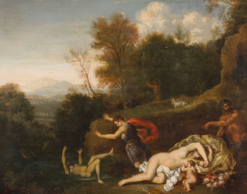Auction 160<br>VON SATYRN ÜBERRASCHTE SCHLAFENDE VENUS MIT AMOR AM FLUSSUFER