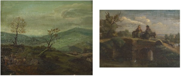 Auction 160<br>EIN PAAR GEMÄLDE: LANDSCHAFT MIT BAUERN UND VIEH