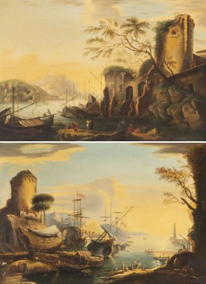Auktion 160<br>EIN PAAR GEMÄLDE: MARINA DEL PORTO / MARINA CON TORRI