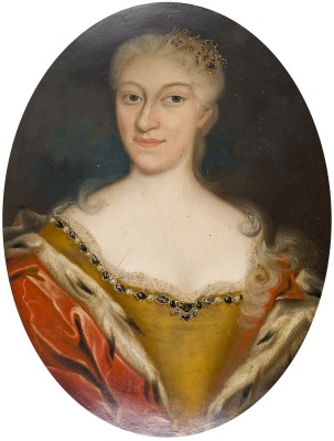 Auktion 160<br>PORTRAIT DER GRÄFIN UND FÜRSTIN AEMELIE JULIANE VON SCHWARZBURG-RUDOLSTADT (OVAL)