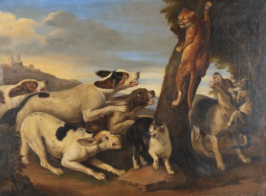 Auktion 160<br>JAGDHUNDE UND KATZEN, 1840
