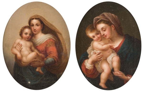 Auktion 160<br>EIN PAAR GEMÄLDE: SIXTINISCHE MADONNA MIT KIND / MADONNA MIT DEM JESUSKIND