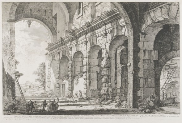 Bild 'VEDUTA DEL PIANO SUPERIORE DE SERRAGLIO DELLE FIERE FABBRICATO DA DOMIZIANO A USO DELL'AFITEATRO FLAVIO'