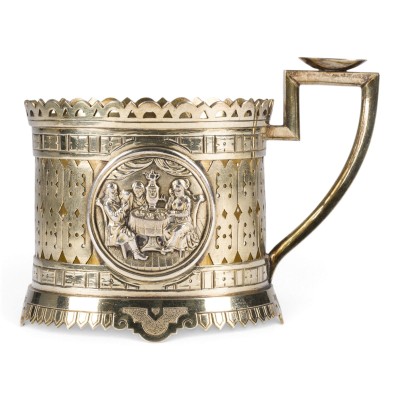 Bild FEINER TEEGLAS-HALTER MIT TEETRINKERN MIT SAMOWAR