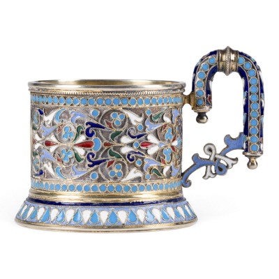 Picture KLEINER CLOISONNÉ-EMAIL-TEEGLAS-HALTER