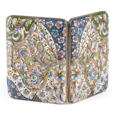 Bild FEINES CLOISONNÉ-EMAIL-ZIGARETTENETUI