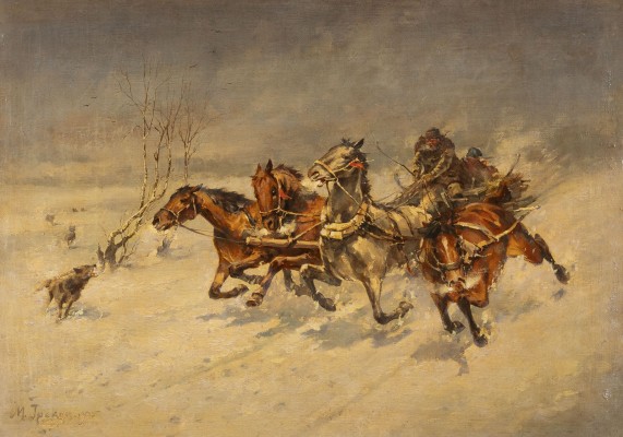 Auction 161<br>SCHLITTENFLUCHT VOR WÖLFEN