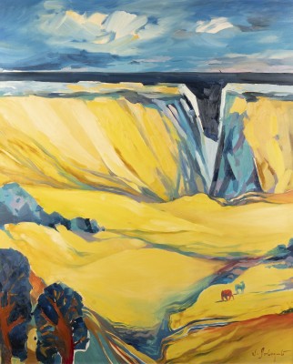 Bild CANYON-LANDSCHAFT MIT PFERDEN