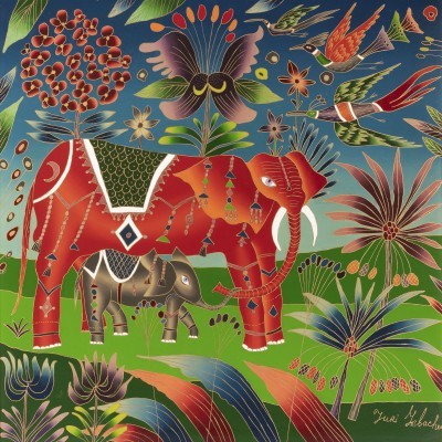 Bild 'ELEFANT UND ELEFANTENKALB'