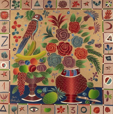 Bild 'KOMPOSITION MIT BLUMEN, FRÜCHTEN UND PAPAGEI'