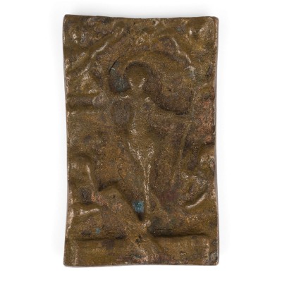 Auction 161<br>DOPPELSEITIGE BRONZE-IKONE MIT AUFERSTEHUNG CHRISTI UND KRUZIFIX