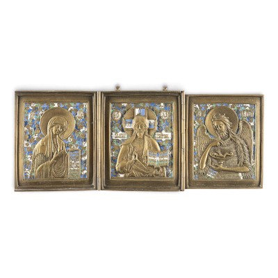 Picture FEINES BRONZE-TRIPTYCHON MIT DEESIS