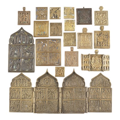 Bild SAMMLUNG VON 18 BRONZE-IKONEN MIT HOCHFESTEN DES ORTHODOXEN KIRCHENJAHRES