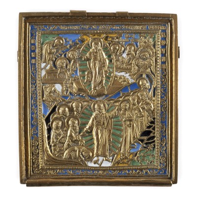Bild BRONZE-IKONE MIT AUFERSTEHUNG UND HÖLLENFAHRT CHRISTI
