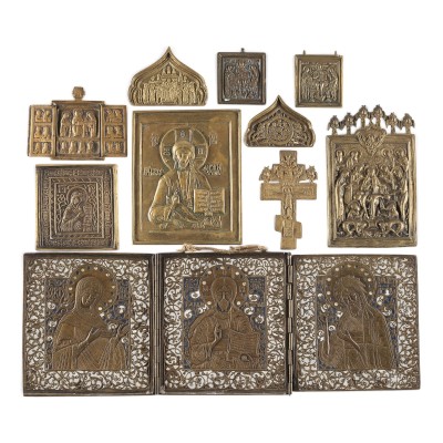 Bild SAMMLUNG VON ZEHN BRONZE-IKONEN MIT DARSTELLUNGEN CHRISTI