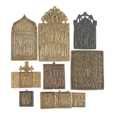 Bild SAMMLUNG VON ACHT BRONZE-IKONEN: DARSTELLUNGEN DER GOTTESMUTTER SOWIE AUSGEWÄHLTE HEILIGE