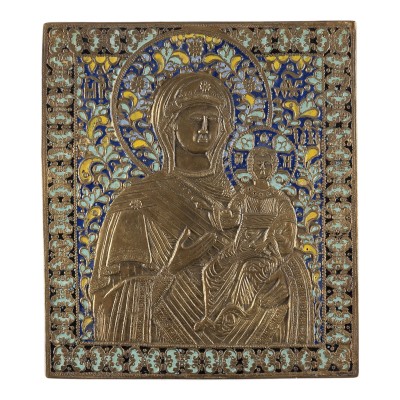 Bild GROSSE BRONZE-IKONE MIT DER GOTTESMUTTER VON SMOLENSK
