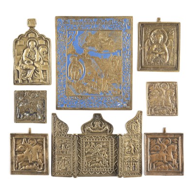 Bild SAMMLUNG VON ACHT BRONZE-IKONEN: CHRISTUS, DAS GÜTIGE SCHWEIGEN SOWIE AUSGEWÄHLTE HEILIGE