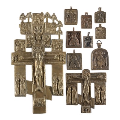 Bild SAMMLUNG VON ZEHN IKONEN: KRUZIFIXE, DARSTELLUNGEN CHRISTI UND DER GOTTESMUTTER SOWIE AUSGEWÄHLTE HEILIGE