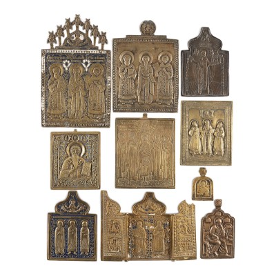 Picture SAMMLUNG VON ZEHN BRONZE-IKONEN MIT AUSGEWÄHLTEN HEILIGEN