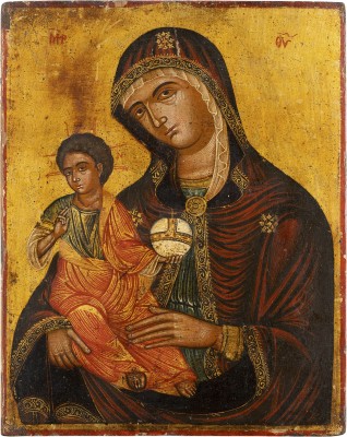 Auction 161<br>SEHR FEINE IKONE MIT DER MADRE DELLA CONSOLAZIONE