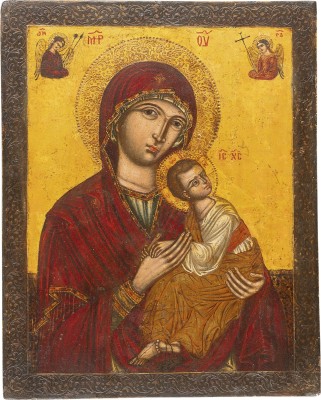 Auction 161<br>SEHR FEINE MELKITISCHE IKONE MIT DER GOTTESMUTTER DER PASSION