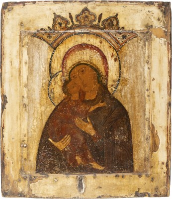 Bild SELTENE IKONE MIT DER GOTTESMUTTER VON WOLOKOLAMSK (WOLOKOLAMSKAJA)