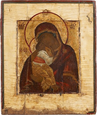 Auktion 161<br>SEHR FEINE IKONE MIT DER GOTTESMUTTER VON JAROSLAWL