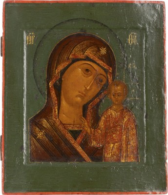 Auction 161<br>SEHR FEINE IKONE MIT DER GOTTESMUTTER VON KASAN (KASANSKAJA)