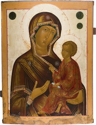 Picture MONUMENTALE IKONE MIT DER GOTTESMUTTER VON TICHWIN (TICHWINSKAJA) AUS EINER KIRCHEN-IKONOSTASE