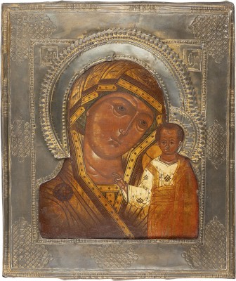 Bild IKONE MIT DER GOTTESMUTTER VON KASAN (KASANSKAJA) MIT RIZA