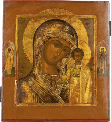 Auction 161<br>FEINE IKONE MIT DER GOTTESMUTTER VON KASAN (KASANSKAJA)